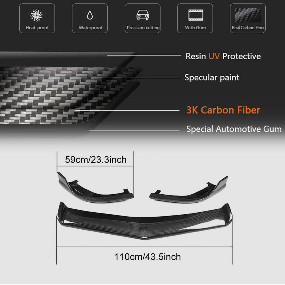 Lip V1 front bumper cover (for CLS63 AMG SD 2011-2014, Carbon) for Mercedes CLS C218 2011-2018 - image 5