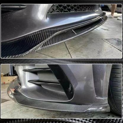 Front Bumper Lip Spoiler (2019-2021, Carbon) for Mercedes C-сlass W205 2014-2021 - image 5