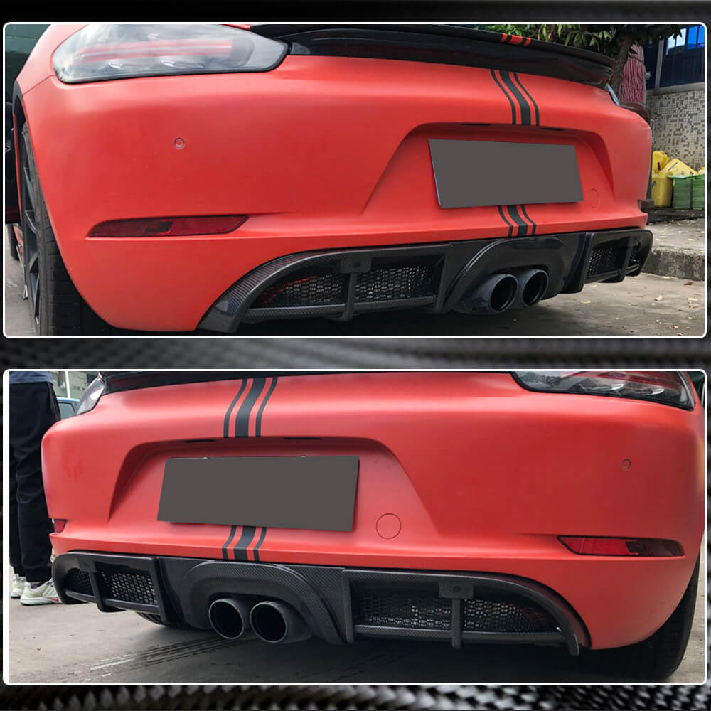 Rear bumper diffuser V1 (2016-2019, Carbon) for Porsche Boxster/Cayman 982 (718) 2016- - image 5