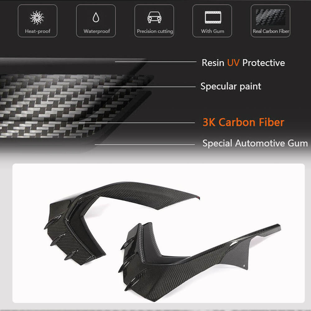 Front bumper extensions (for S-Line SD 2020-2023, Carbon) for Audi A3 2020- - image 5