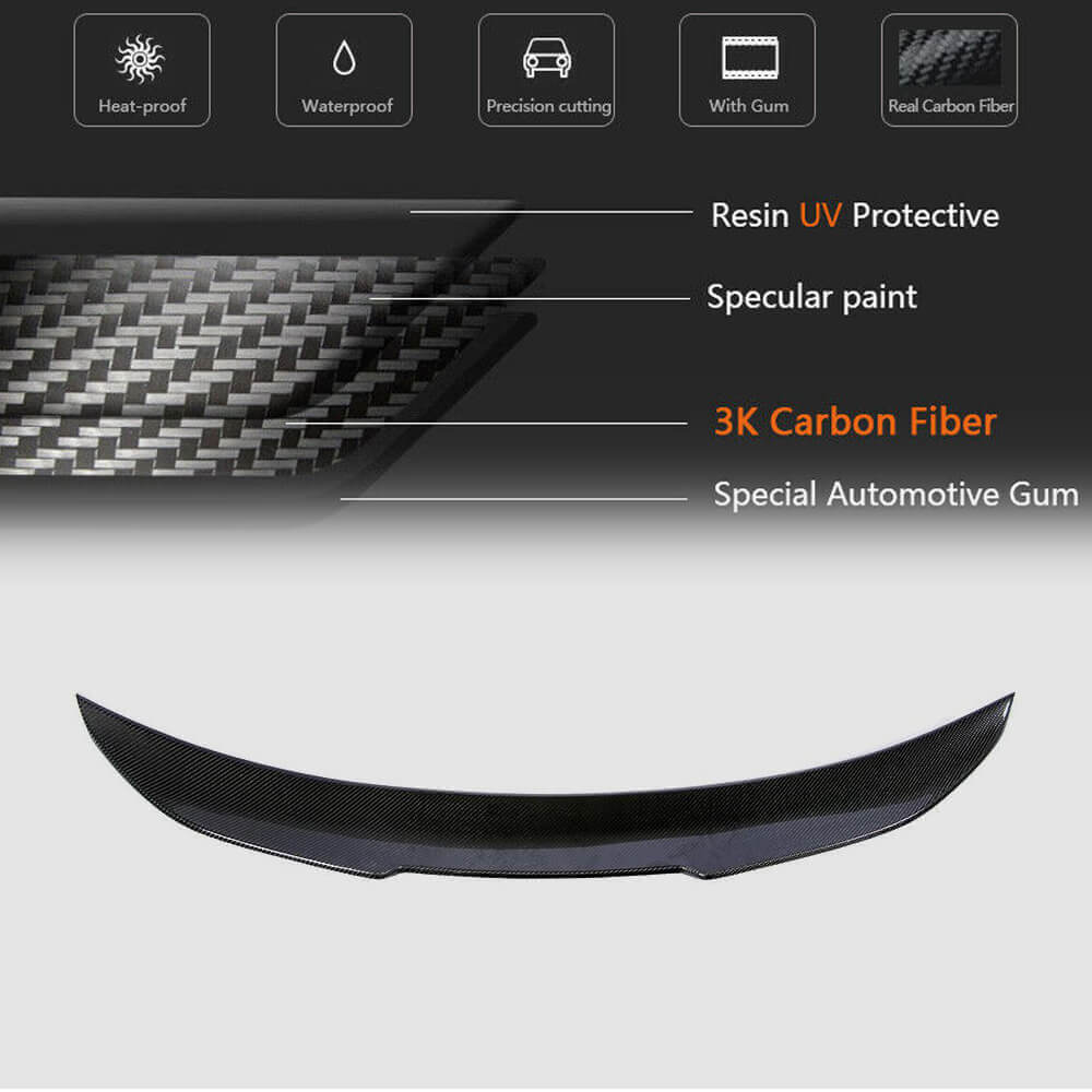 Rear Trunk Spoiler Carbon Fiber V3 (SD) for BMW 5 series F-10/11/07 2010-2016 - image 5