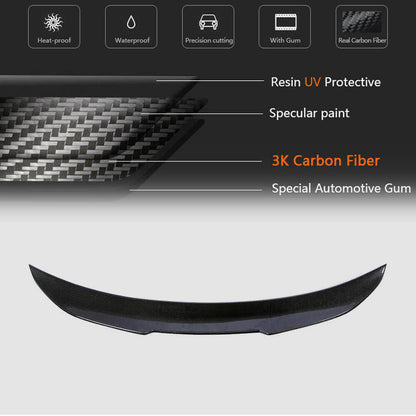 Rear Trunk Spoiler Carbon Fiber V3 (SD) for BMW 5 series F-10/11/07 2010-2016 - image 5