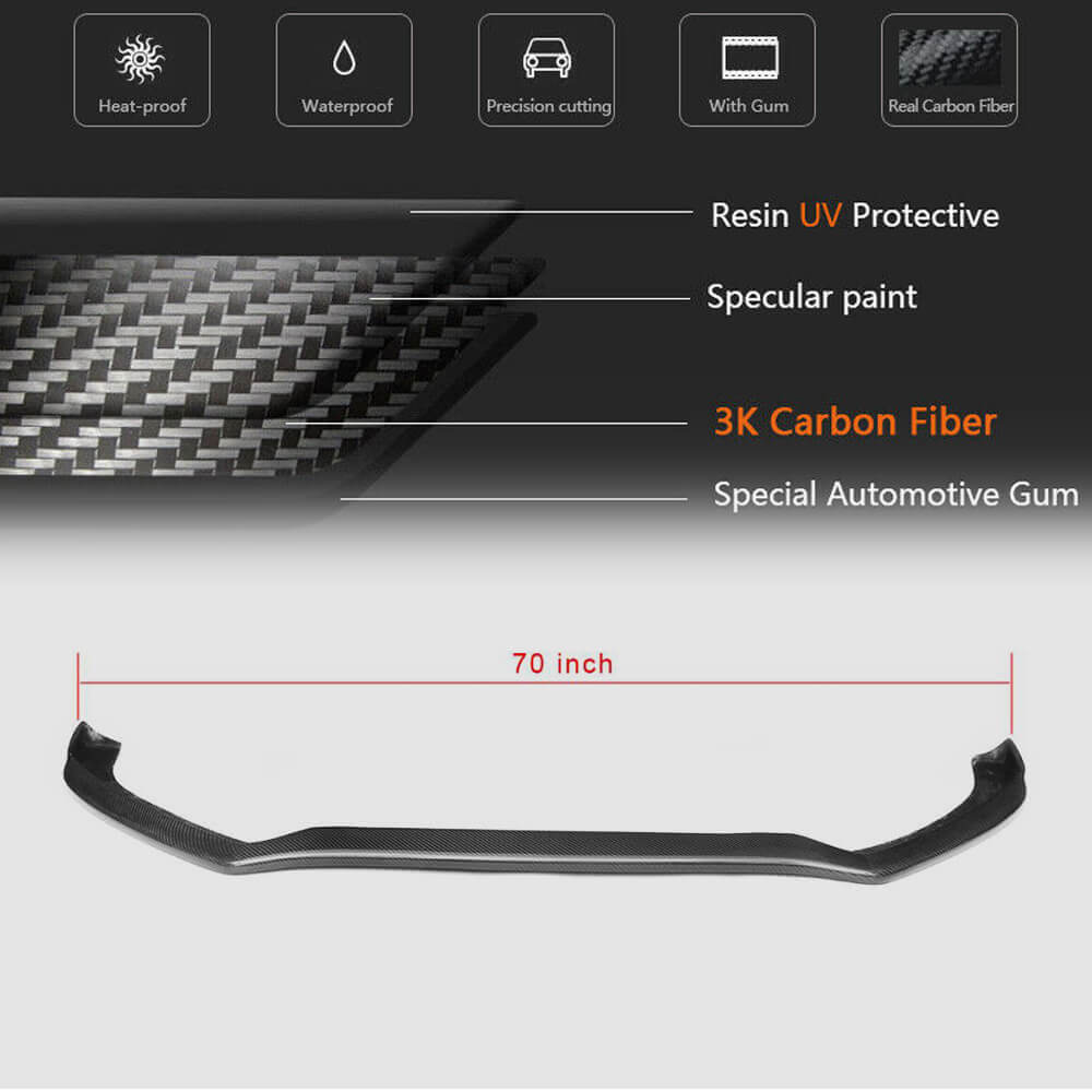 Front Bumper Lip V1 for S-Line 2012-2015, Carbon for Audi A5 2007-2015 - image 5