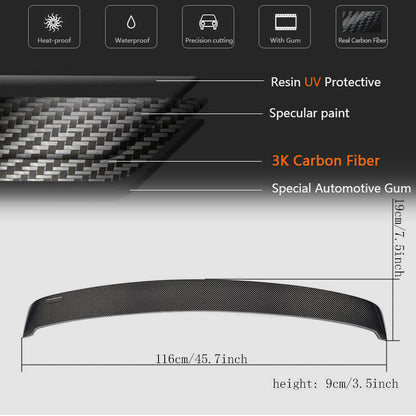 Rear Window Spoiler Visor V2 (for F10, Carbon) for BMW 5 Series F-10/11/07 2010-2016 - image 5