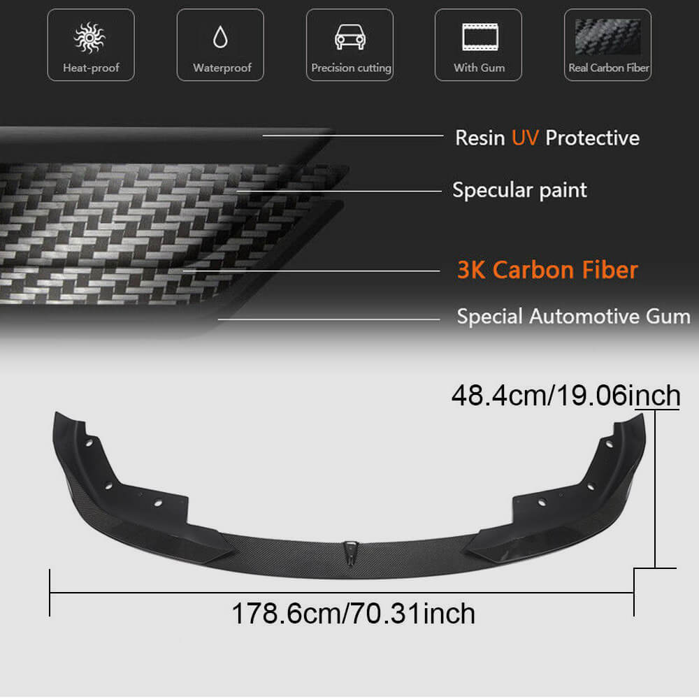 Front Bumper Lip AC-Style (for M-Sport 2018-2022, Carbon) for BMW 3 Series G20/G21 2018- - image 5
