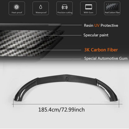 Front Bumper Lip V1 for AMG-Line / E43 AMG 2016-2019, Carbon for Mercedes E-сlass W213 2016-2023 - image 5