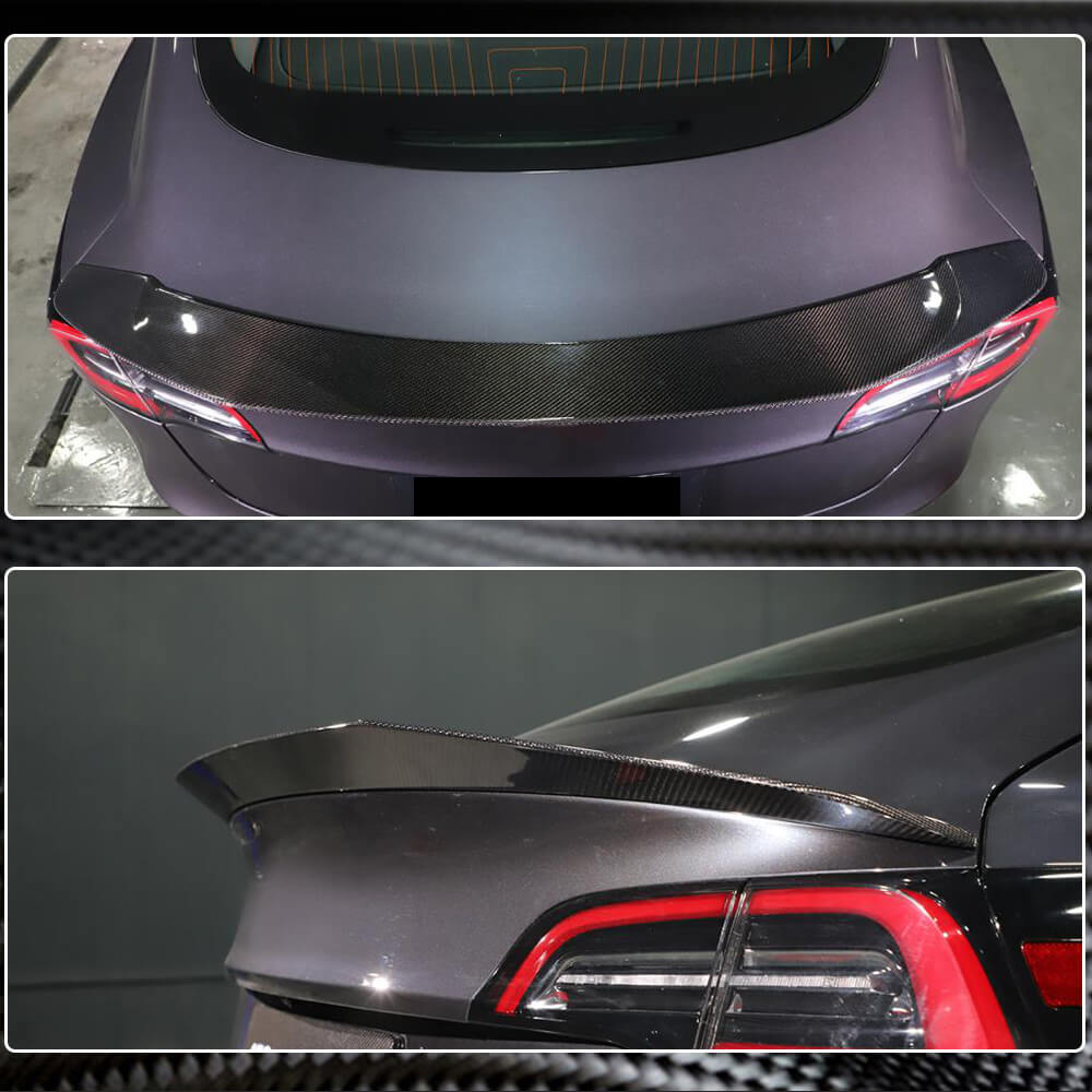 Rear Trunk Spoiler Carbon Fiber V1 (2016-2022) for Tesla Model 3 - image 5