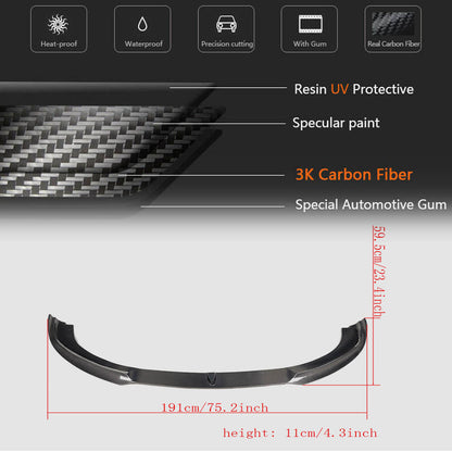 Front Bumper Lip Spoiler (for Base 2009-2013, Carbon) for Porsche Panamera 2009-2016 - image 5