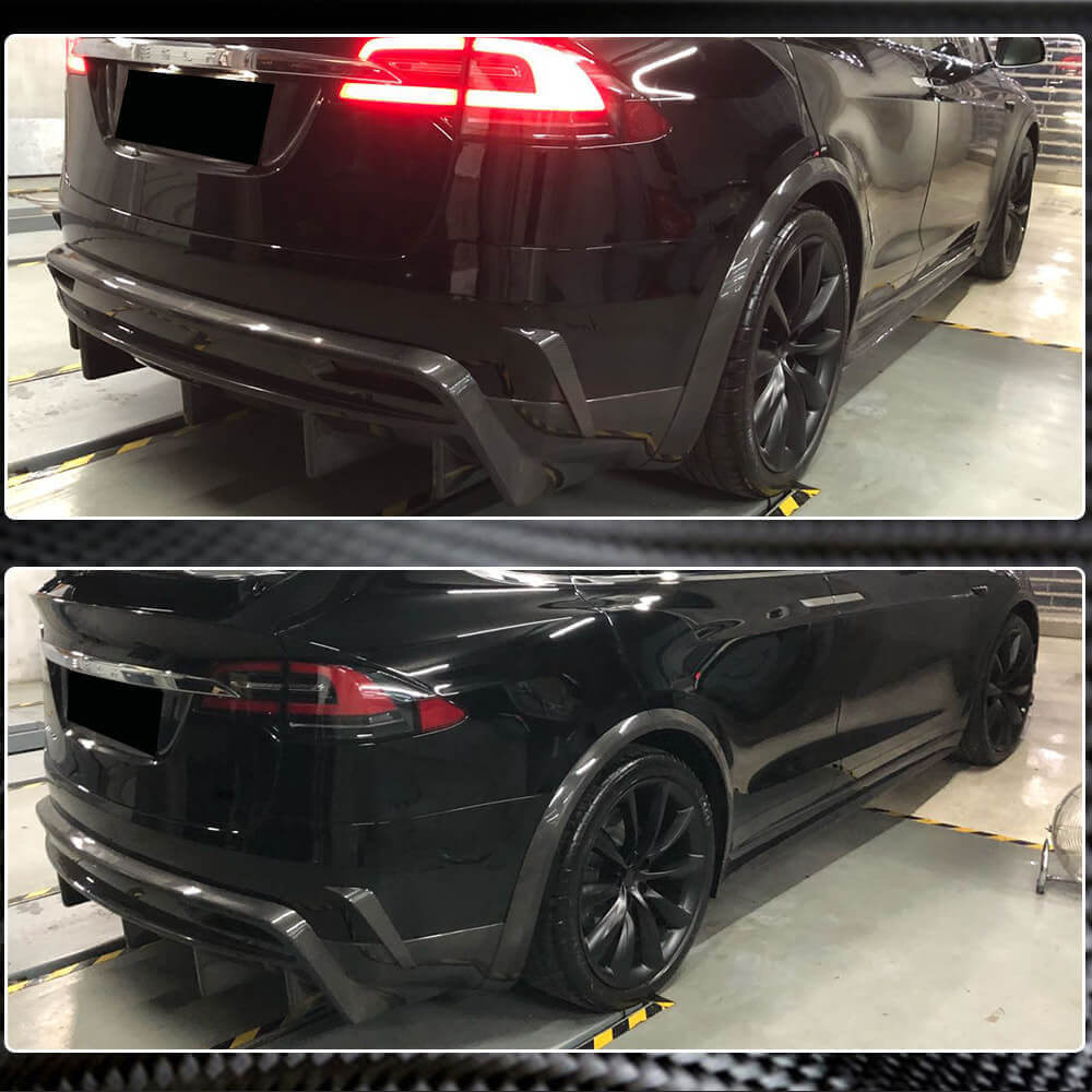Rear Bumper Diffuser Carbon Fiber V1 (2016-2020) for Tesla Model X - image 5