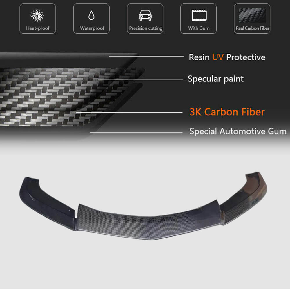 Front Bumper Lip V2 for CTS V Sedan 2016-2019 Carbon for Cadillac CTS 2013-2019 - image 5