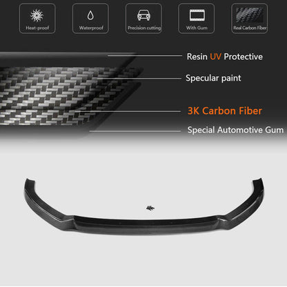 Front Bumper Lip V1 (for S-Line 2017-2020 HB, Carbon) for Audi A3 2012-2020 - image 5