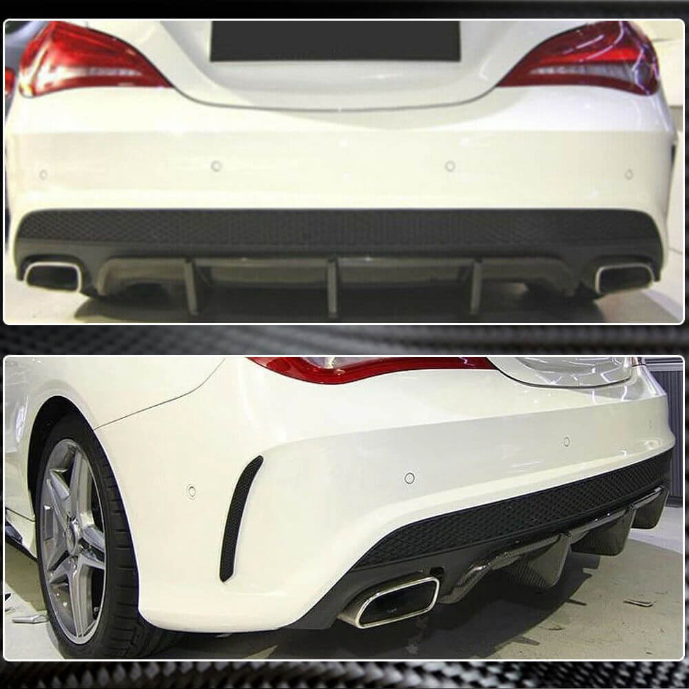 Rear bumper diffuser V2 (for AMG-Line / CLA45 AMG 2013-2016, Carbon) for Mercedes CLA C117 2013-2019 - image 5