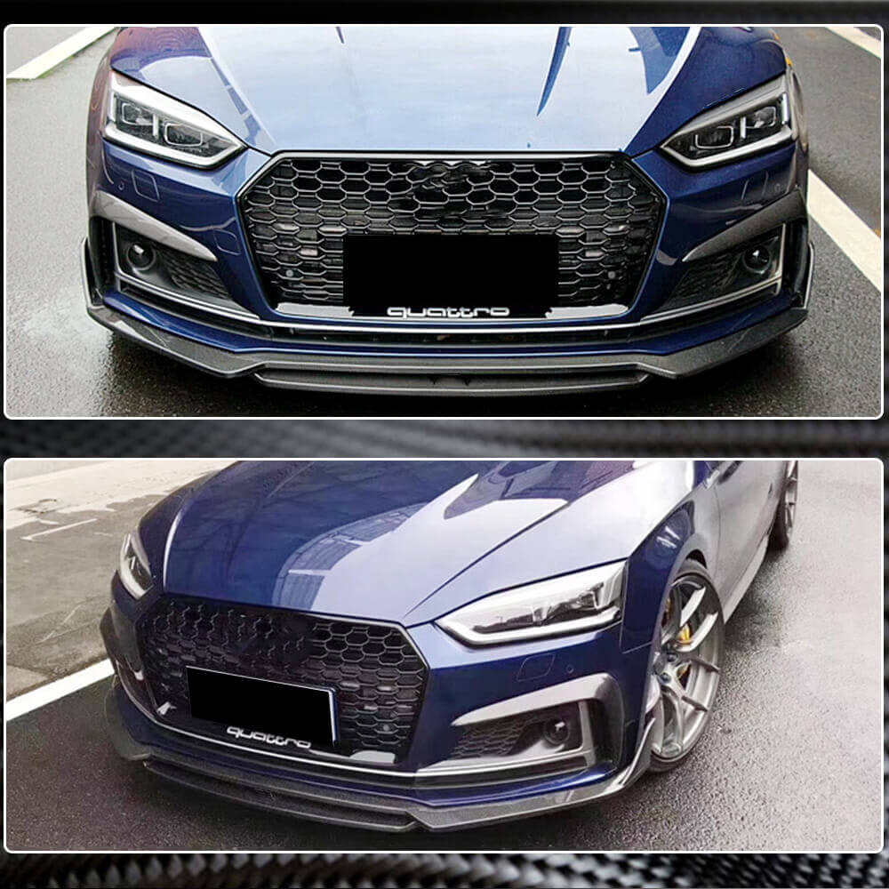 Front Bumper Flap V1 Extensions (for S-Line 2016-2020, Carbon) for Audi A5 2016-2025 - image 5