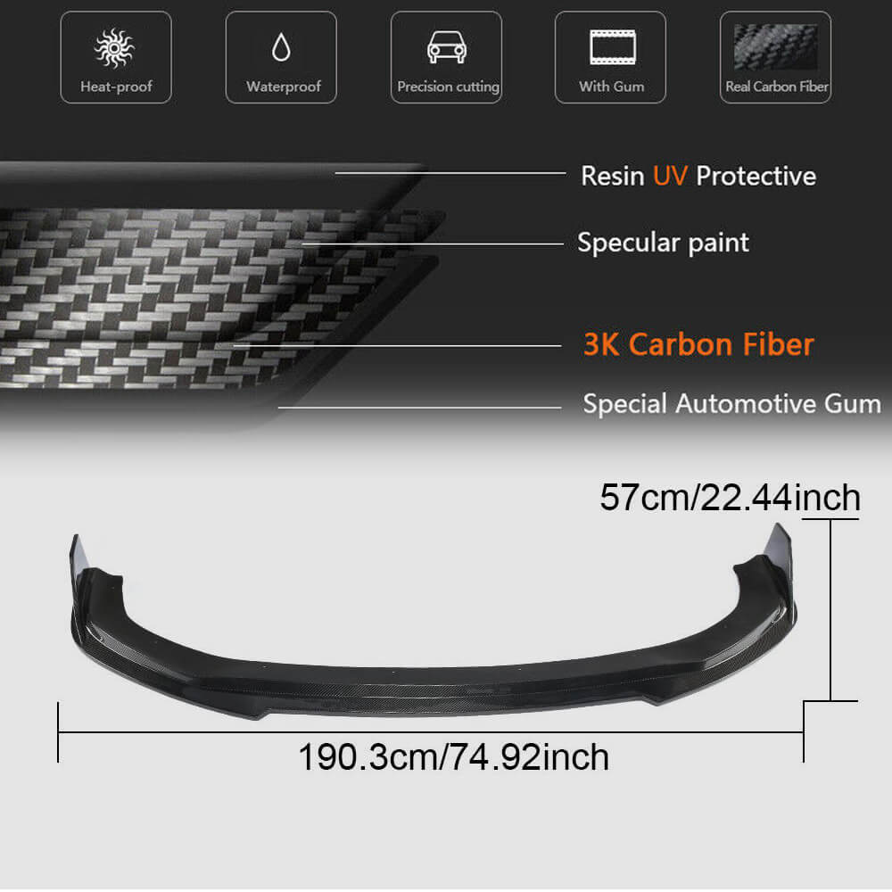 Front Bumper Lip Spoiler (for S-Line 2018-2022, Carbon) for Audi A7 2018- - image 5