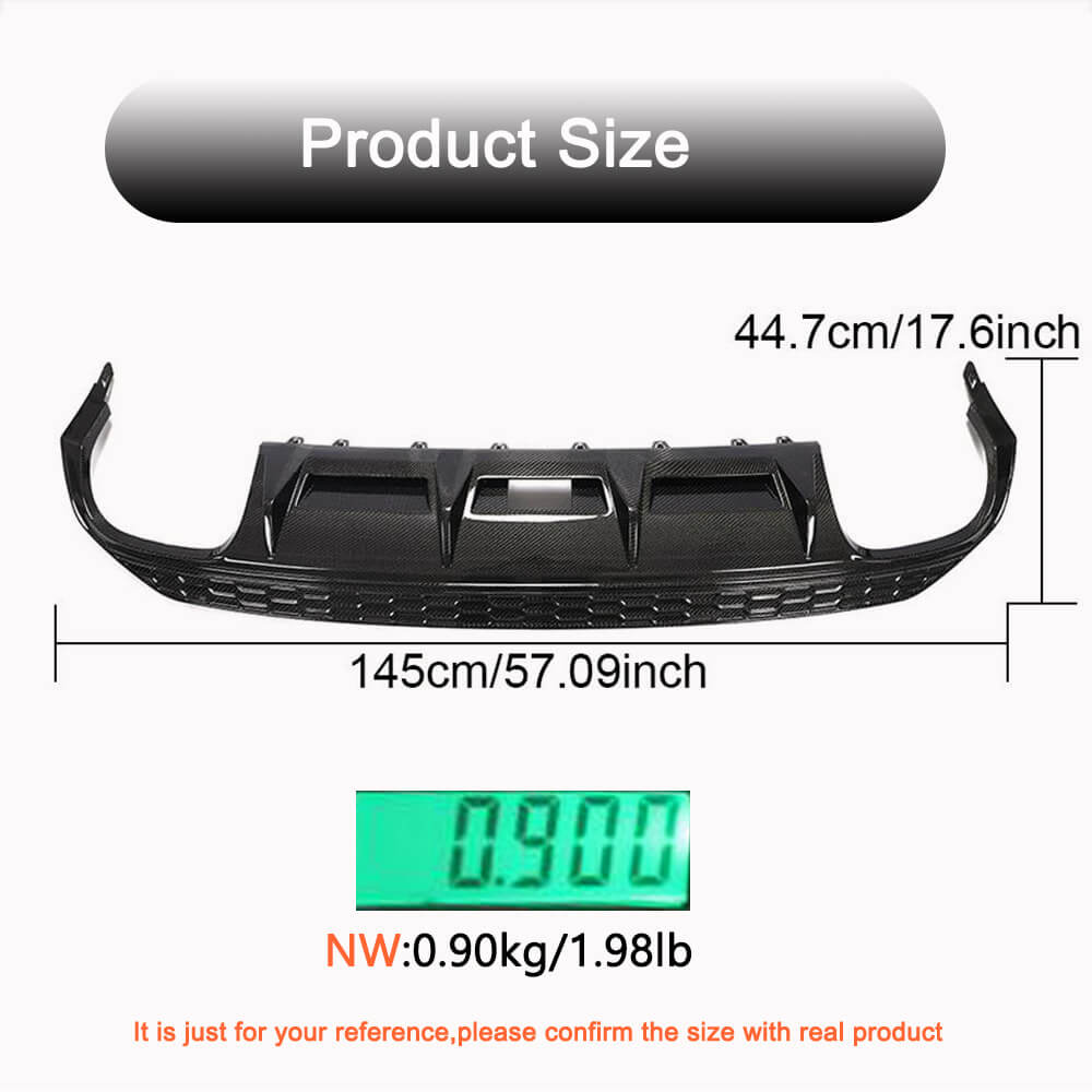 Rear Bumper Diffuser V2 (for S-Line SD 2020-2023, Carbon) for Audi A3 2020- - image 5