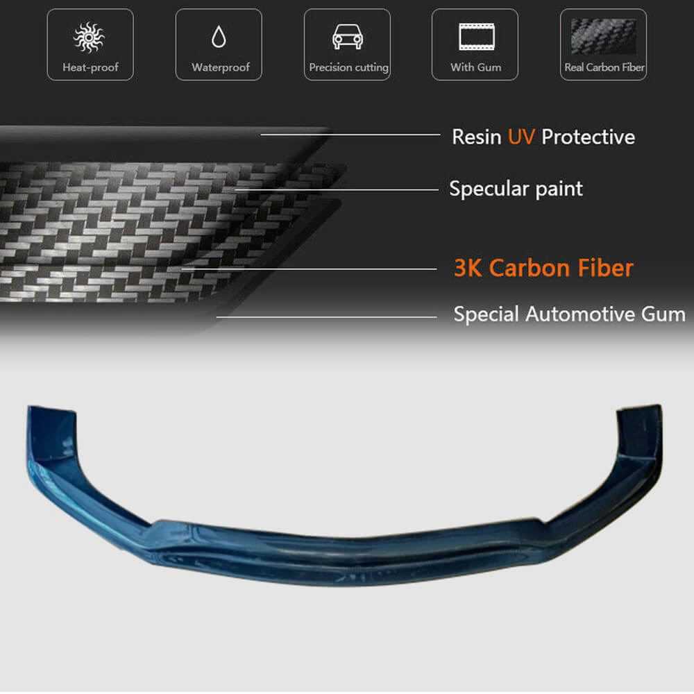 Front Bumper Lip V1 for AMG-Line 2013-2016 Carbon for Mercedes E-сlass W212 2009-2016 - image 5