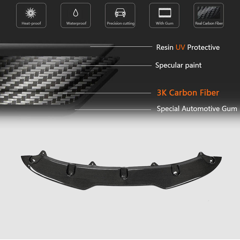 Lip V4 front bumper cover (for GTI HB 2010-2013, Carbon) for Volkswagen Golf 6 - image 5