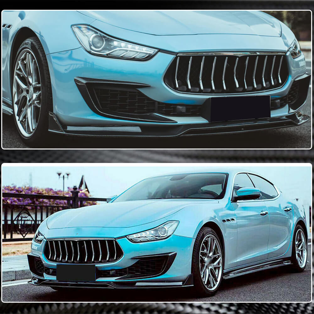 Carbon Front Bumper Covers (for Base 2018-2020) for Maserati Ghibli 2013-2023 - image 5