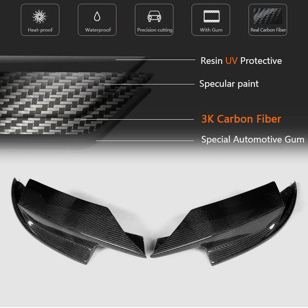 Front Bumper Flap Extensions (for F10 M5, Carbon) for BMW 5 Series F10/F11 2010–2016 - image 5