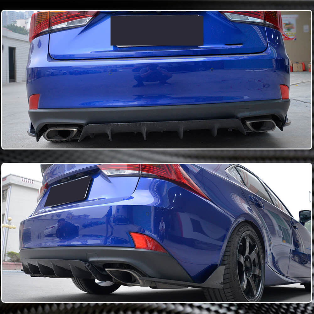 Rear Bumper Diffuser (for Base/F-Sport 2016-2020, Carbon) for Lexus IS 2013- - image 2