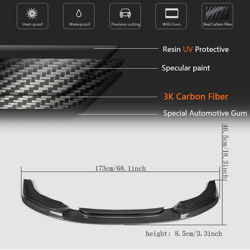 Front bumper lip (for M-Sport 2014-2018, Carbon) for BMW X3 F25 2011-2018 - image 5
