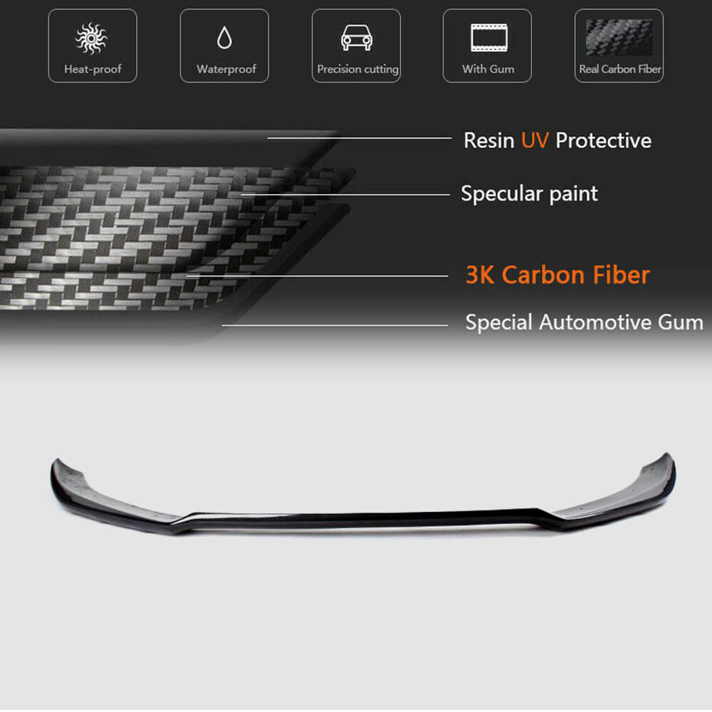 Front Bumper Lip Spoiler (for Base 2011-2015, Carbon) for Audi A4 B8 2007-2015 - image 5