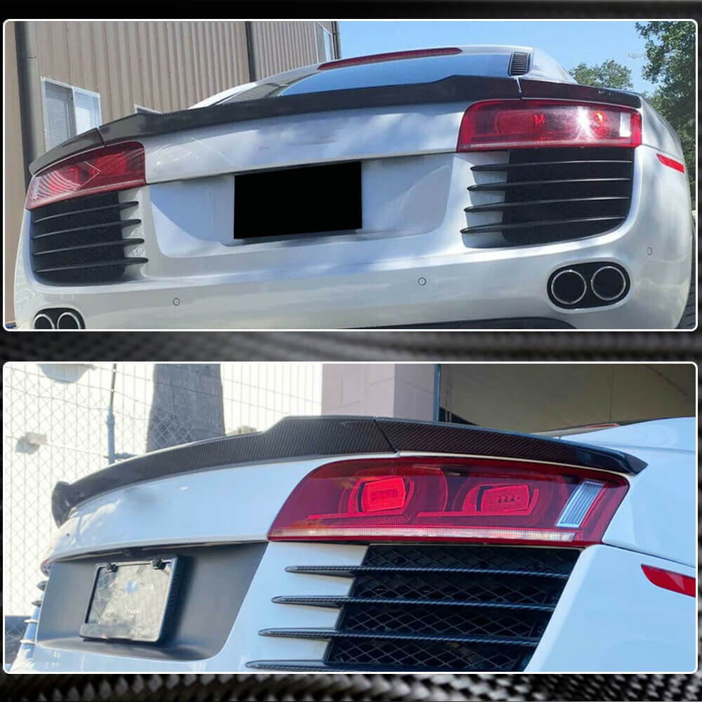 Rear Trunk Spoiler Carbon Fiber for Audi R8 2006-2015 - image 5