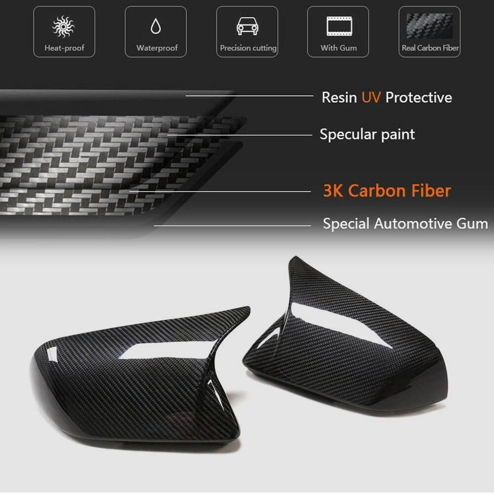 Mirror Covers V1 (for USA, Carbon) for Ford Mustang 2015-2023 - image 5