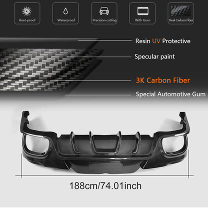 Rear Bumper Diffuser (2013-2016, Carbon) for Porsche Panamera 2009-2016 - image 5