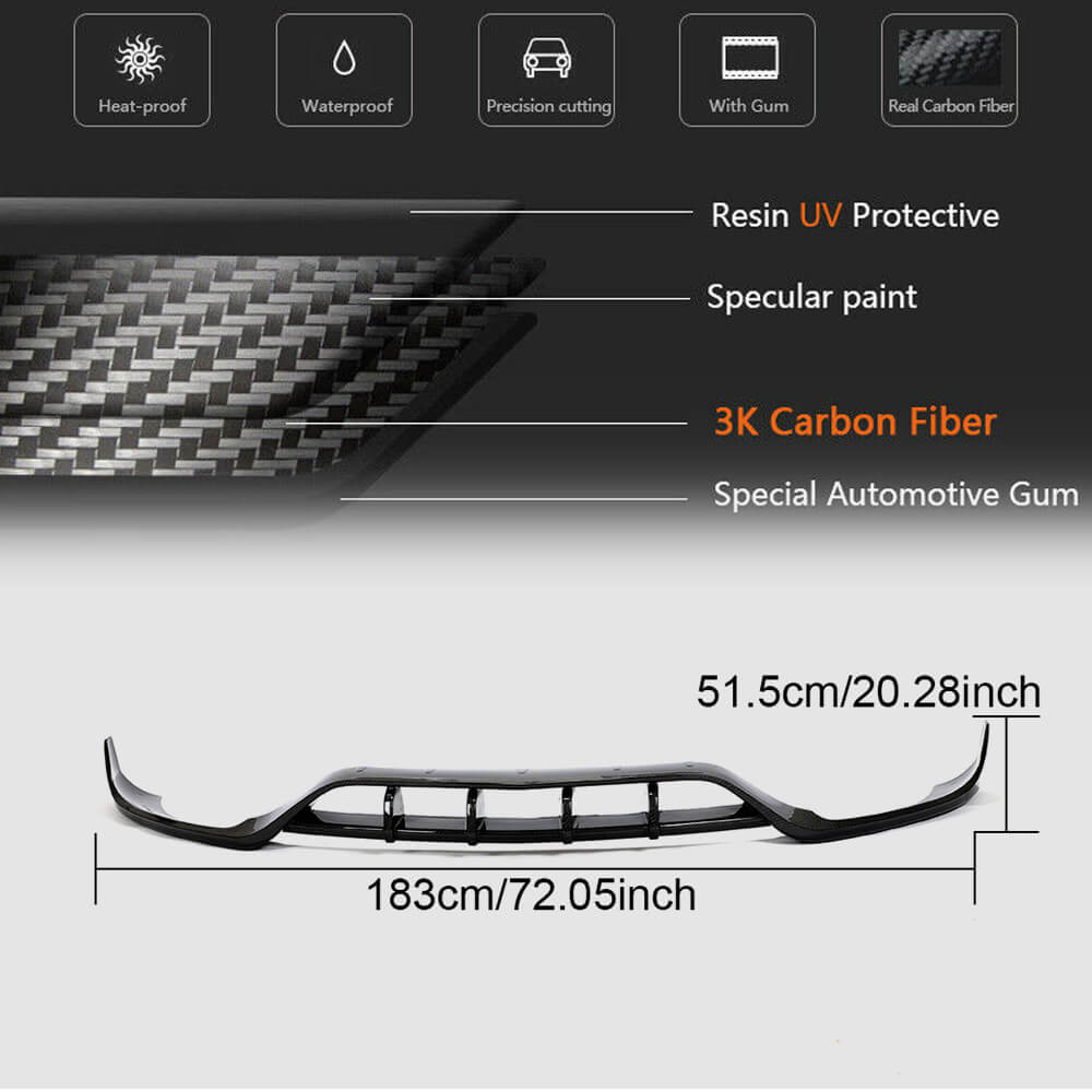 Lip V2 front bumper cover (for E63 AMG 2016-2019, Carbon) for Mercedes E-class W213 2016-2023 - image 5
