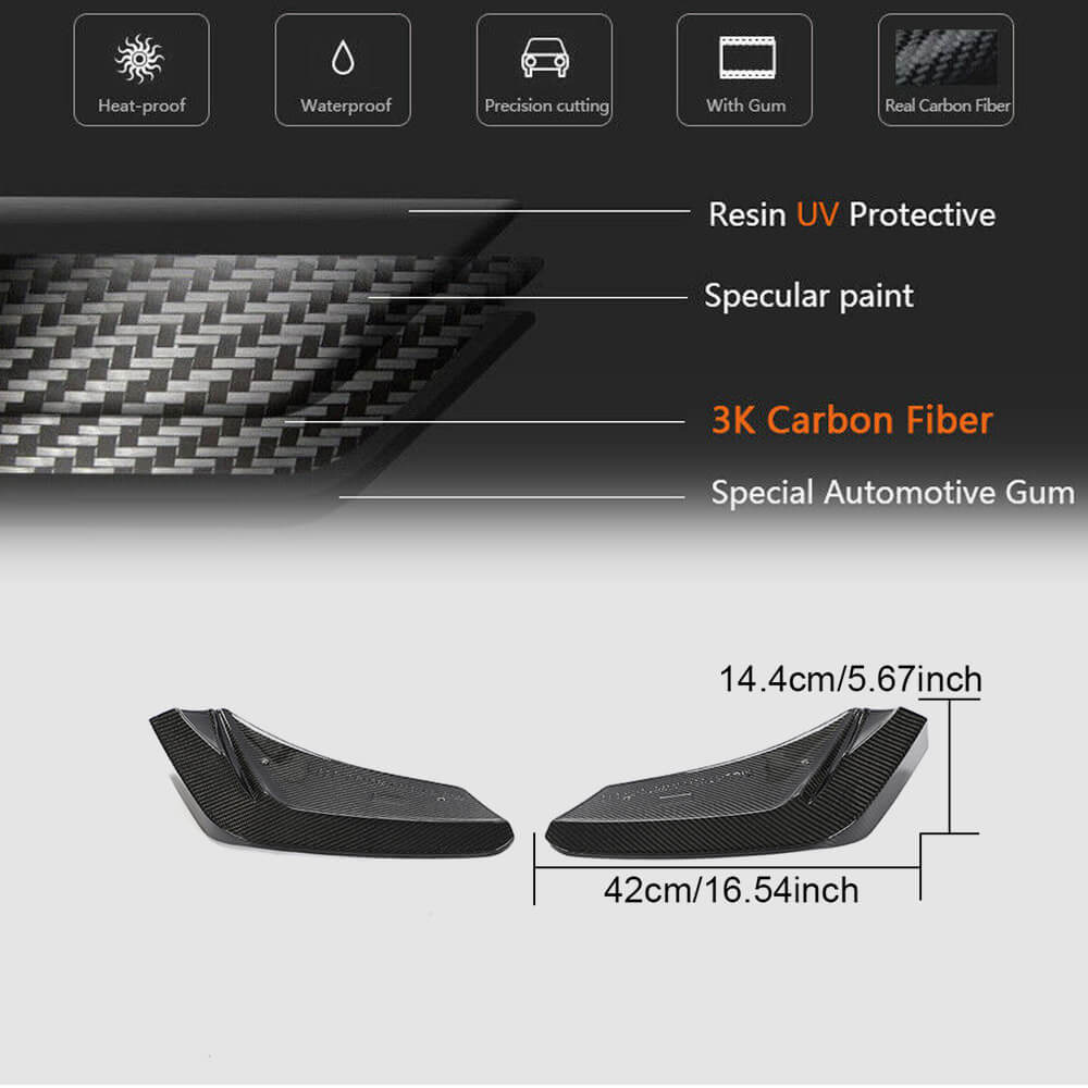 Rear bumper cover (2019-2022, Carbon) for Chevrolet Corvette C8 2019- - image 5