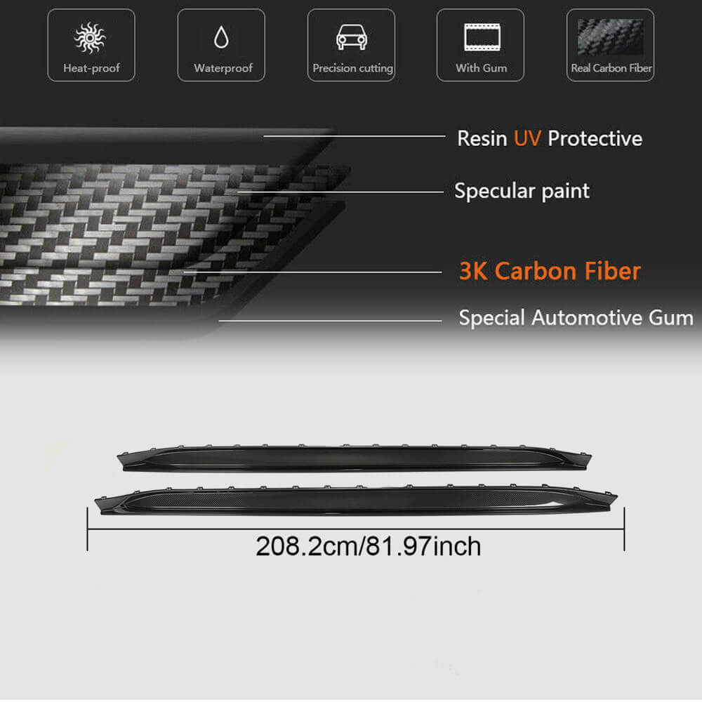 Side Skirt Extensions V4 (for G80, Carbon) for BMW 3 Series G20/21 2018- - image 5
