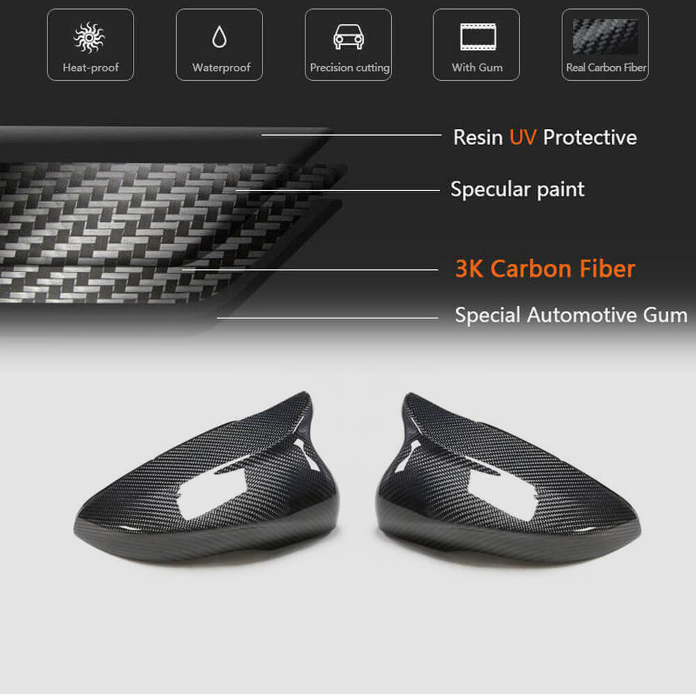Mirror covers V2 (for HB 2010-2013, Carbon) for Volkswagen Golf 6 - image 5