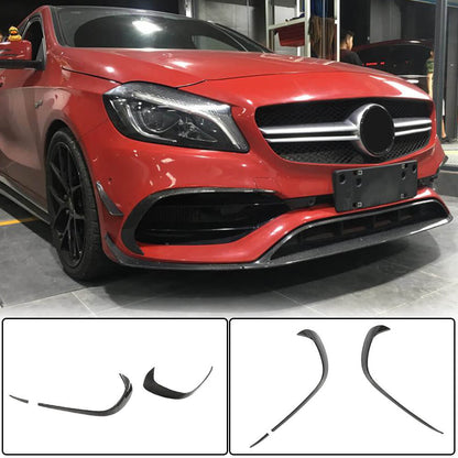 Front Bumper Lip Spoiler (for AMG-Line / A45 AMG HB 2016-2018, Carbon) for Mercedes A-сlass W176 2012-2018 - image 6