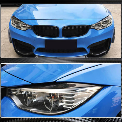 Headlight Eyebrows Lamp Eyelids Dry Carbon Fiber V2 for BMW 3 series F-30/31/34 2012-2019 - image 6