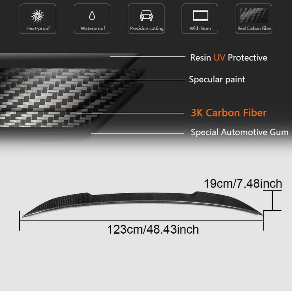 Rear Trunk Spoiler Carbon Fiber V19 (SD) for BMW 3 series G20/21 2018- - image 6