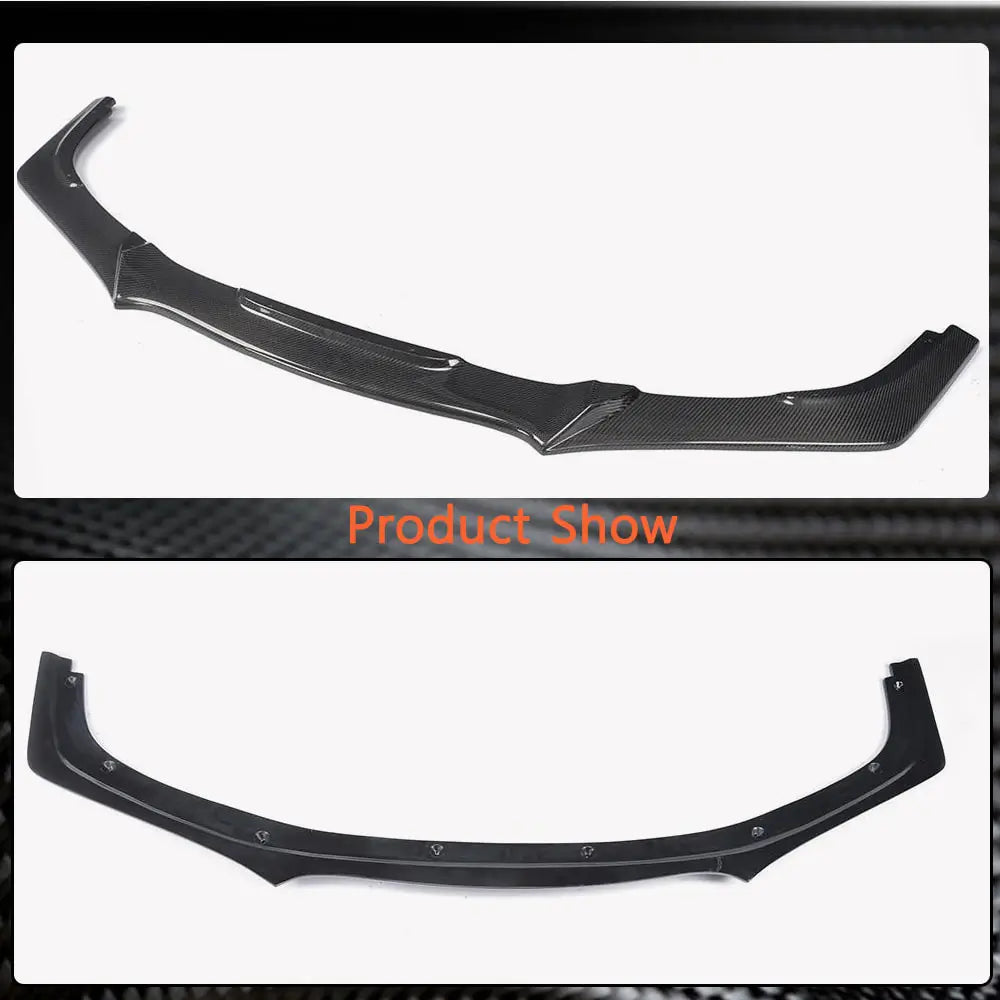 Front Bumper Lip Spoiler (Carbon) for Honda Civic Sedan X 2016-2021 - image 6