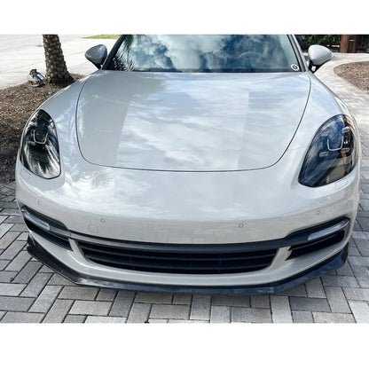 Front Bumper Lip Spoiler (2016-2020, Carbon) for Porsche Panamera 2016-2023 - image 6