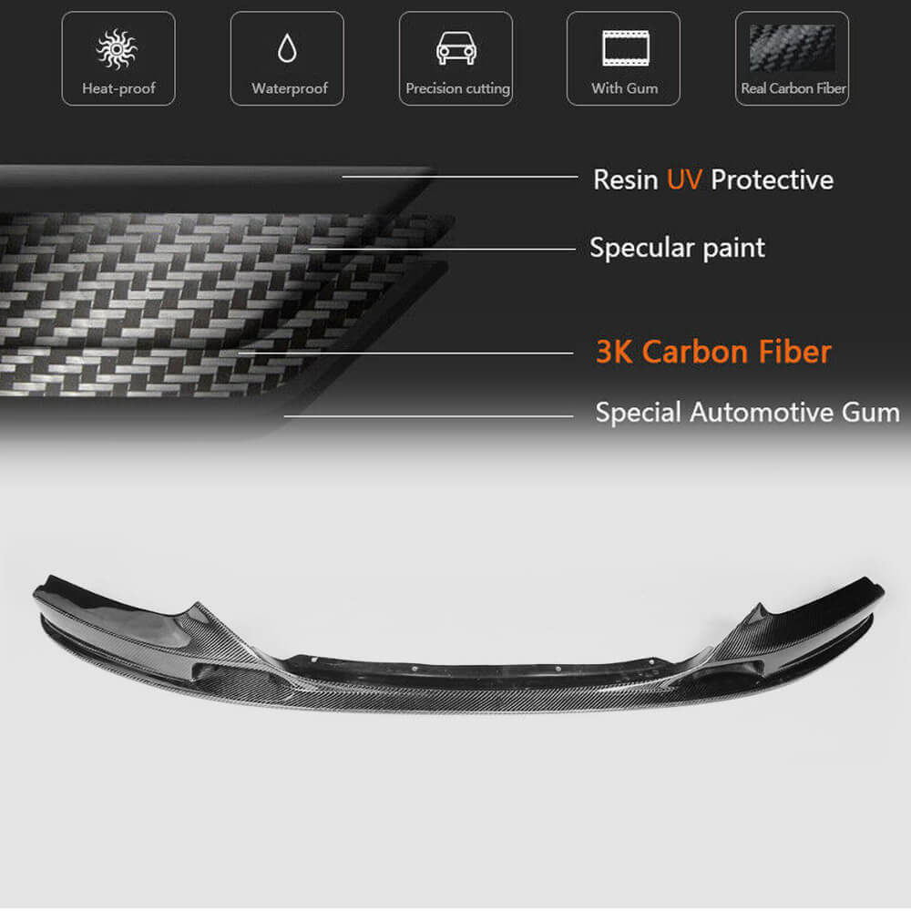 Front Bumper Lip V2 (for F22/23 M-Sport, Carbon) for BMW 2 Series F22/F23 2014-2021 - image 6