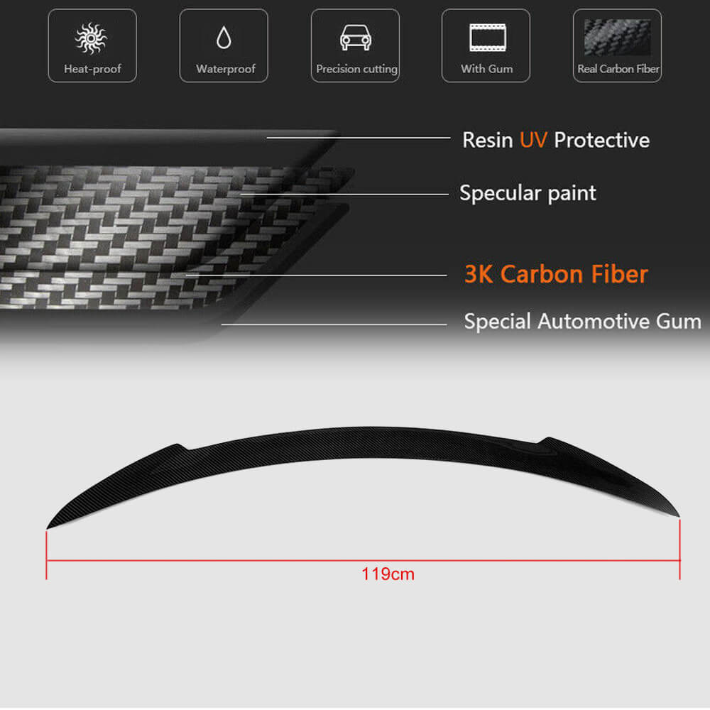 Rear Trunk Spoiler Carbon Fiber V5 (2012-2022) for Tesla Model S - image 6
