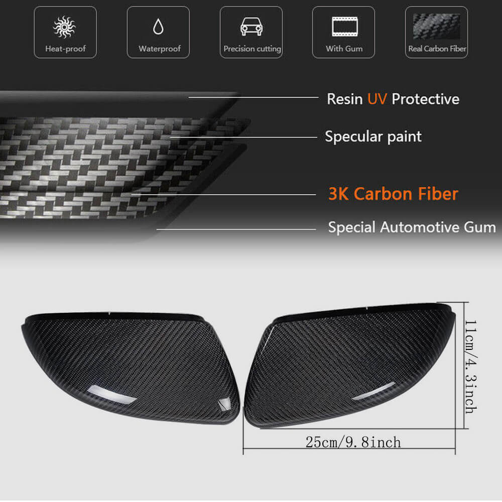 Mirror Covers (for HB 2010-2013, Carbon) for Volkswagen Golf 6 2008-2014 - image 6