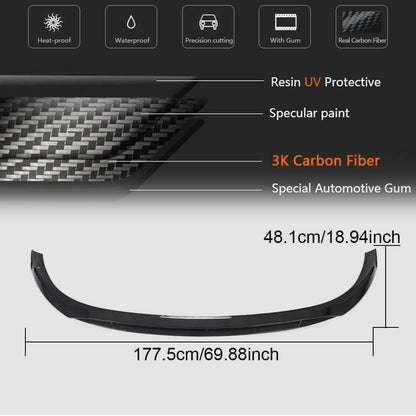 Front Bumper Lip V1 for C43 AMG 2019-2021 Carbon for Mercedes C-сlass W205 2014-2021 - image 6