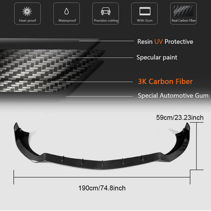 Front Bumper Lip V2 for AMG-Line 2015-2018 Carbon for Mercedes S-class C217 Coupe 2014-2020 - image 6
