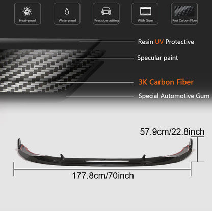Front Bumper Lip V1 for S-Line SD 2019-2024, Carbon for Audi A4 B9 2015-2024 - image 6