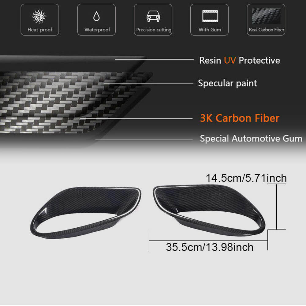 Carbon Rear Fender Covers (for Turbo S 2014-2016) for Porsche 911 2012-2018 - image 6