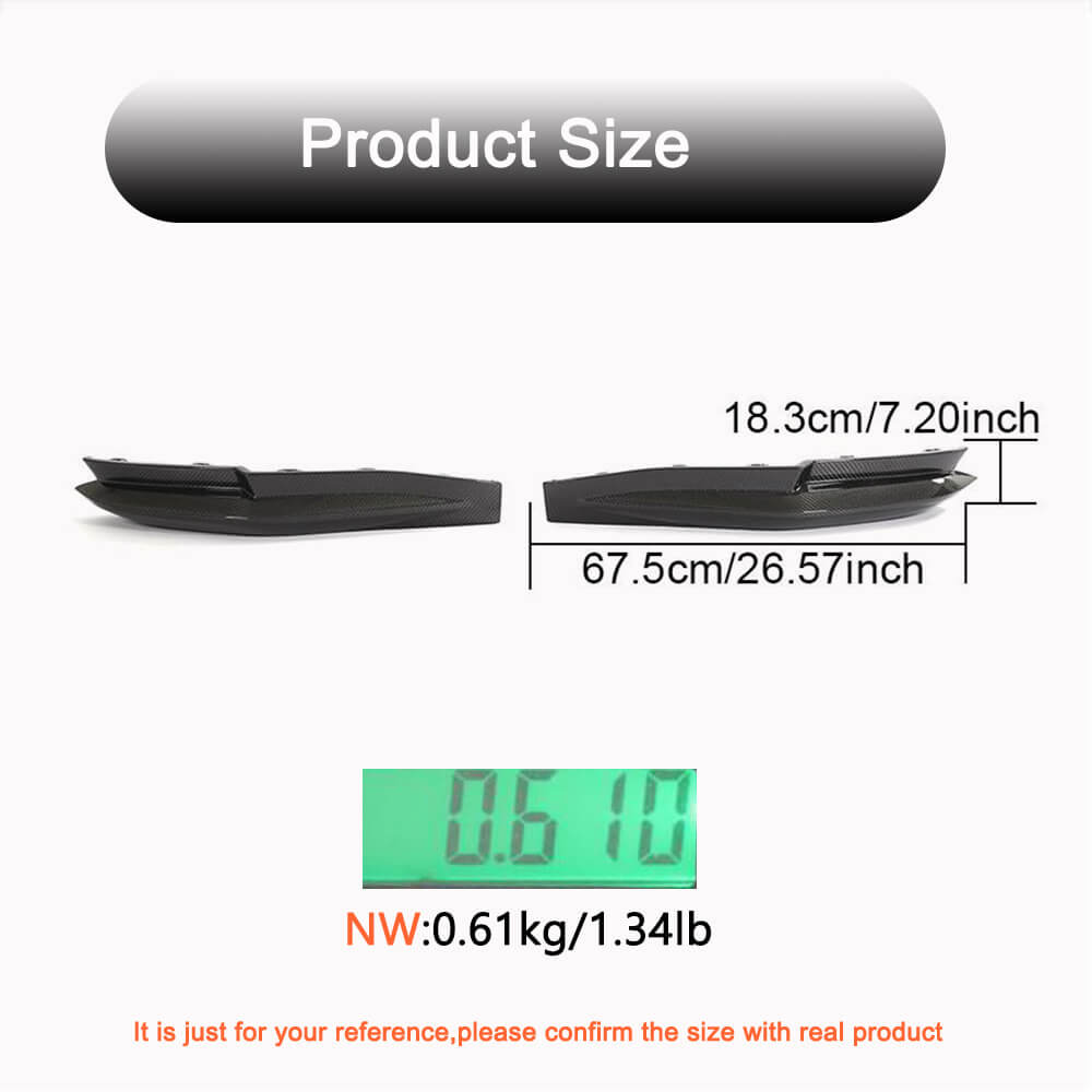 Rear Bumper Splitters Replacement Style Carbon Fiber V3 (for G80) for BMW 3 series G20/21 2018- - image 6