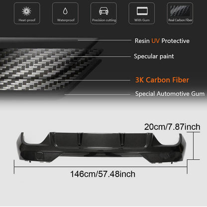 Rear Bumper Diffuser Dry Carbon Fiber V2 (M-Sport) for BMW 4 series G22/23/26 2020- - image 6