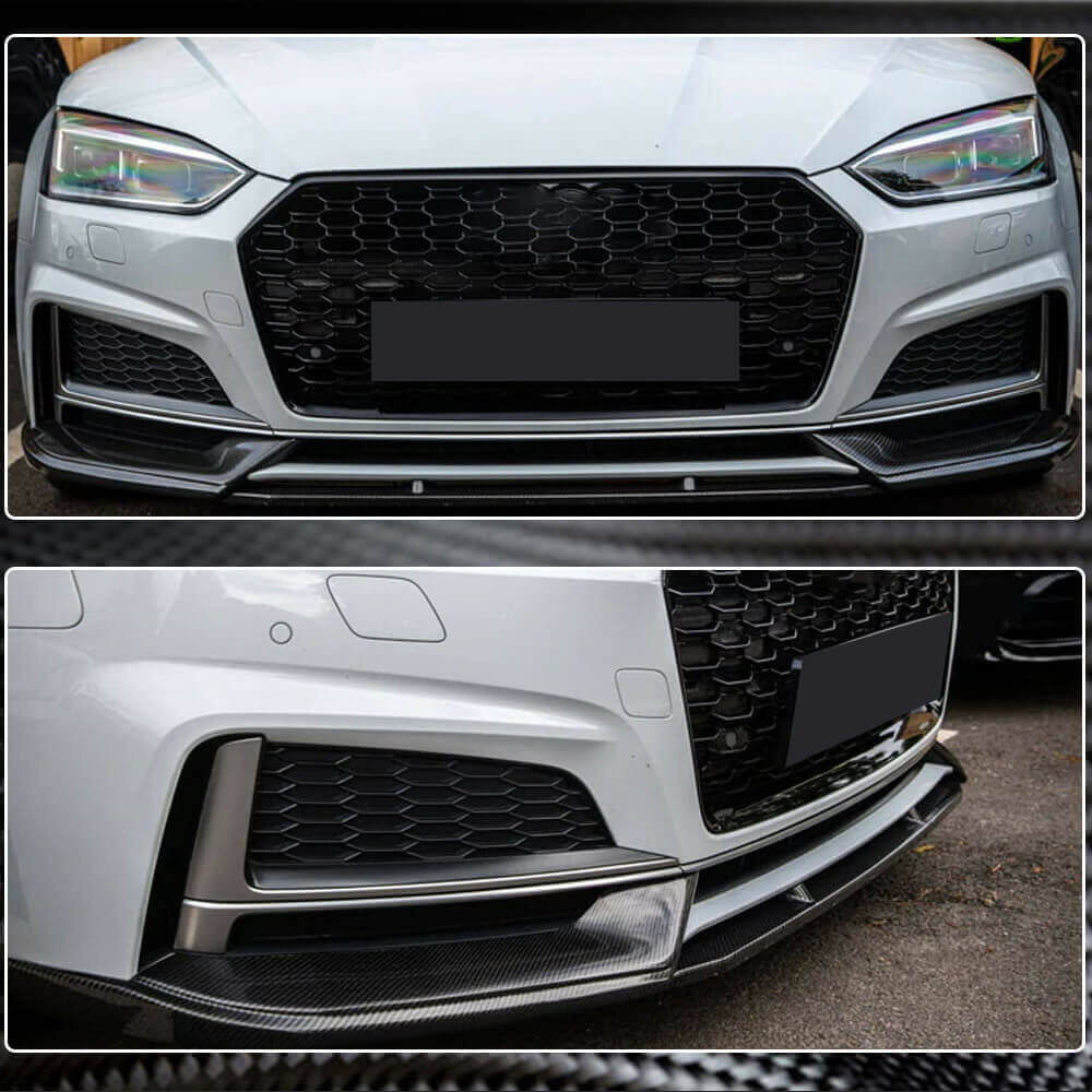 Front Bumper Lip Spoiler (for S-Line Coupe/Cabriolet 2016-2020, Carbon) for Audi A5 2016-2025 - image 6