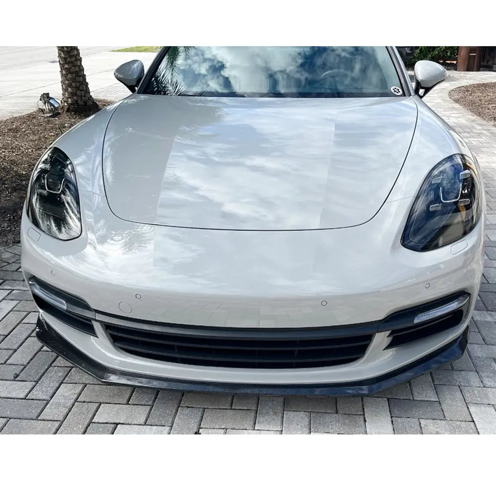 Front Bumper Lip Spoiler (2016-2020, Carbon) for Porsche Panamera 2016-2023 - image 6