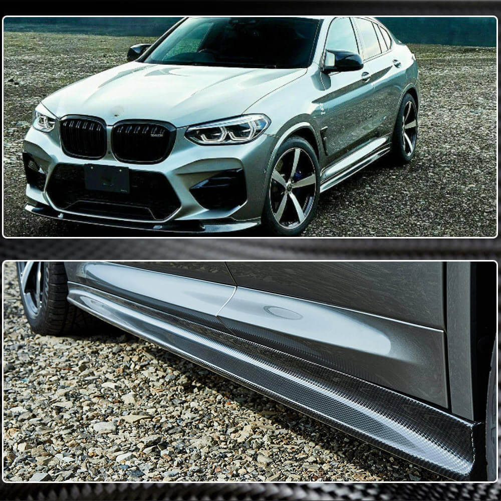 Side Skirt Extensions (for F98/G02 M-Sport, Carbon) for BMW X4 G02 2018- - image 6